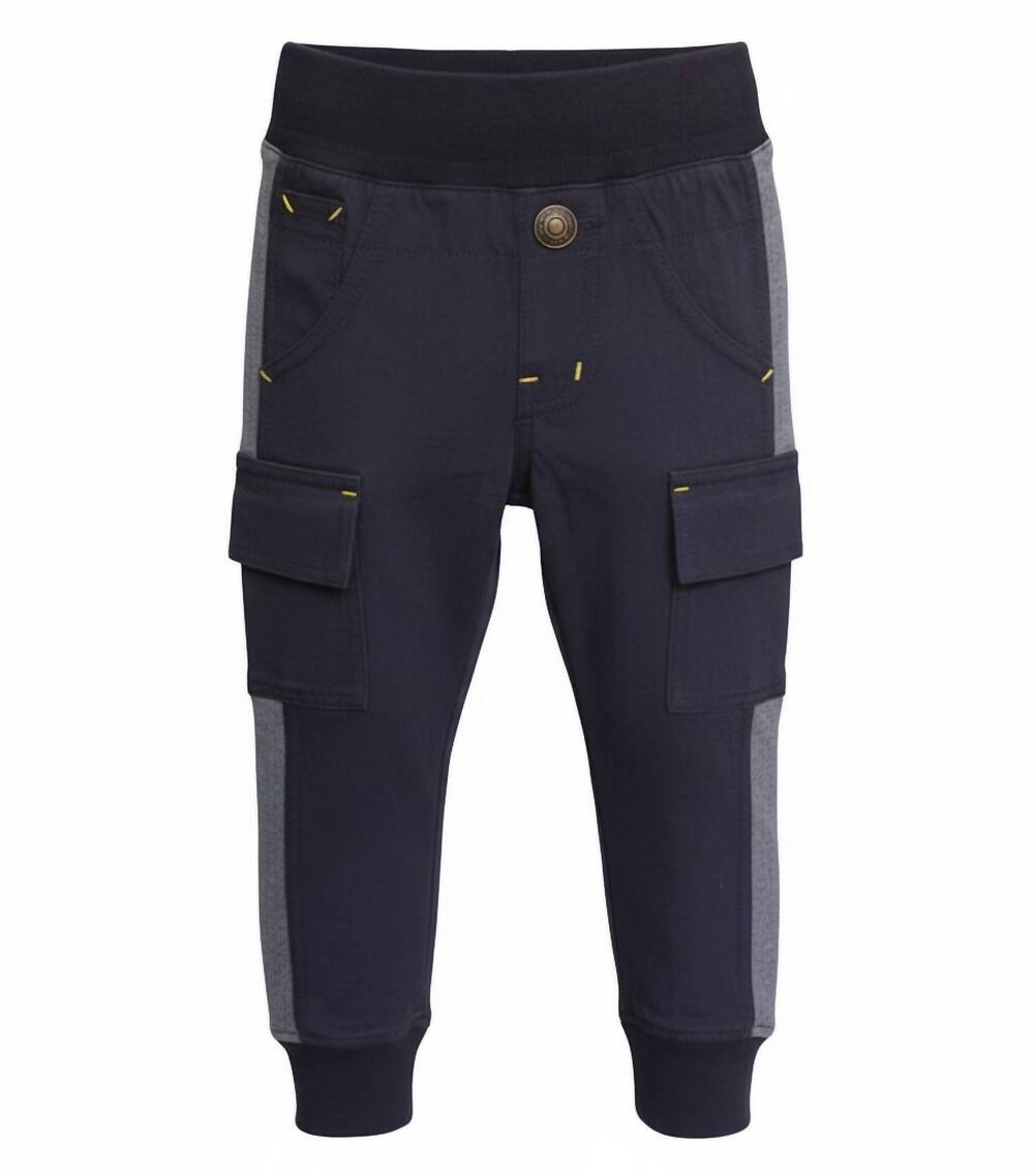 NEW BIT'Z KIDS kids ribbed bottom cargo pants in black